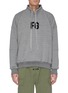 Main View - Click To Enlarge - FEAR OF GOD - 'FG' logo Chenille patch oversized sweatshirt