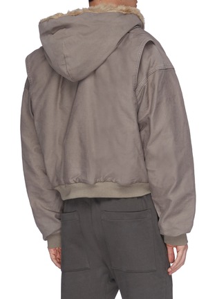 Back View - Click To Enlarge - FEAR OF GOD - Faux shearling lined hooded jacket