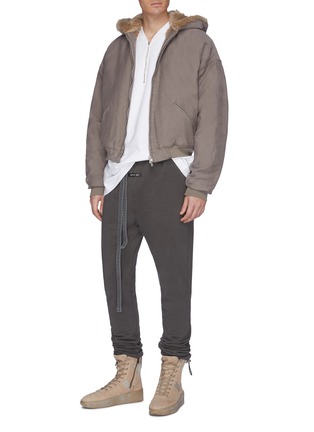Figure View - Click To Enlarge - FEAR OF GOD - Half-zip placket T-shirt