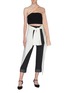 Figure View - Click To Enlarge - HELLESSY - 'Paloma' contrast bustier panel stripe one-shoulder top