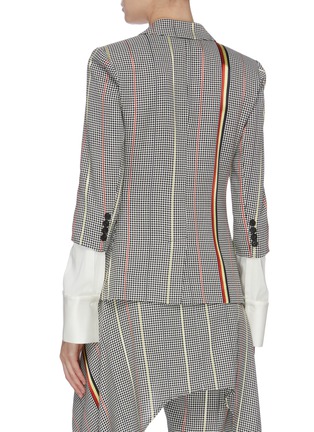 Back View - Click To Enlarge - HELLESSY - 'Hansen' detachable cuff stripe houndstooth check blazer