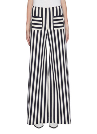 Main View - Click To Enlarge - HELLESSY - 'Luc' patch pocket stripe twill herringbone wide leg pants
