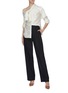 Figure View - Click To Enlarge - HELLESSY - 'Leandra' knot panel bee embroidered one-shoulder shirt
