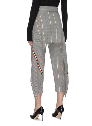 Back View - Click To Enlarge - HELLESSY - 'Avedon' tie waist drape panel houndstooth check pants