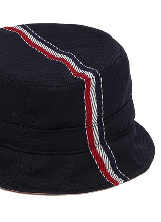 Detail View - Click To Enlarge - THOM BROWNE  - 'Fun Mix' stripe wool blend twill bucket hat