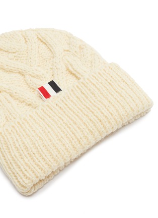 Detail View - Click To Enlarge - THOM BROWNE  - 'Aran' cable knit beanie