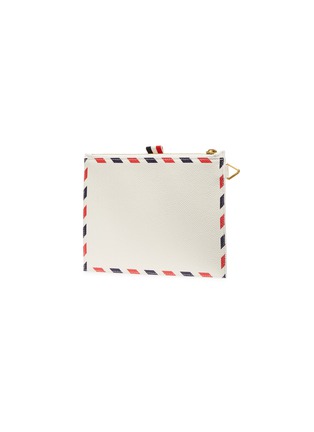 Detail View - Click To Enlarge - THOM BROWNE  - Airmail print pebble grain leather zip pouch