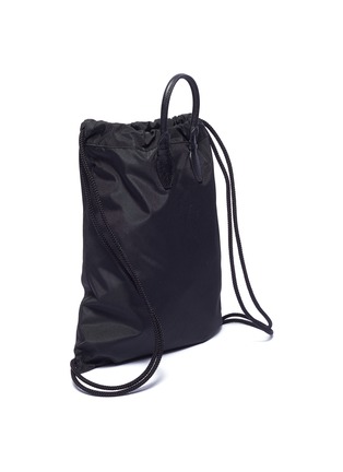 Detail View - Click To Enlarge - THOM BROWNE  - Leather handle drawstring bag