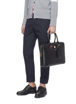 Figure View - Click To Enlarge - THOM BROWNE  - Pebble grain leather briefcase