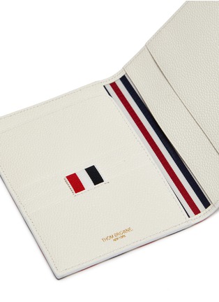 Detail View - Click To Enlarge - THOM BROWNE  - Airmail print pebble grain leather passport holder