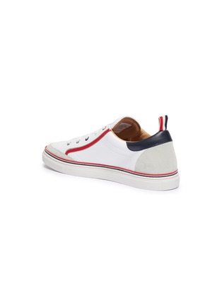  - THOM BROWNE  - Contrast stripe leather tennis sneakers