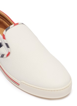 Detail View - Click To Enlarge - THOM BROWNE  - Airmail trim leather skate slip-ons