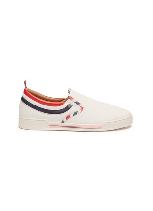Main View - Click To Enlarge - THOM BROWNE  - Airmail trim leather skate slip-ons