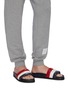 Figure View - Click To Enlarge - THOM BROWNE  - Tricolour stripe quilted pool slides
