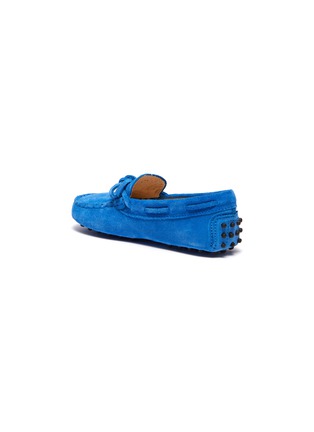 Detail View - Click To Enlarge - TOD’S - 'Gommini' tie suede toddler driving shoes