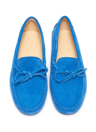Figure View - Click To Enlarge - TOD’S - 'Gommini' tie suede kids driving shoes