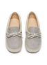 Figure View - Click To Enlarge - TOD’S - 'Gommini' tie glitter leather toddler driving shoes