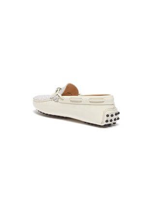 Detail View - Click To Enlarge - TOD’S - 'Gommini' tie patent leather glitter kids loafers