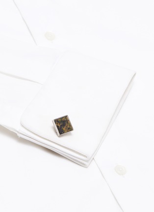 Figure View - Click To Enlarge - TATEOSSIAN - Square Leather cufflinks