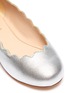 Detail View - Click To Enlarge - CHLOÉ - Scalloped metallic leather toddler flats