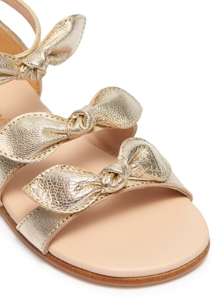 Detail View - Click To Enlarge - CHLOÉ - Bow ankle strap leather toddler sandals