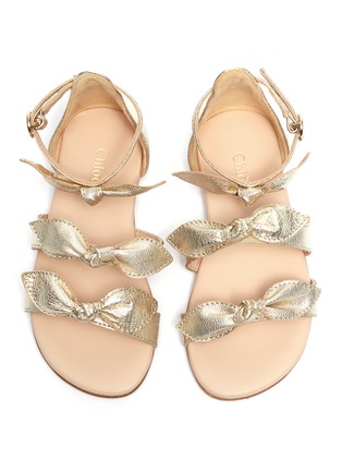 Figure View - Click To Enlarge - CHLOÉ - Bow ankle strap leather toddler sandals