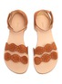 Figure View - Click To Enlarge - CHLOÉ - Stud scalloped ankle strap suede kids sandals