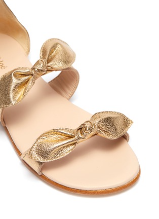 Detail View - Click To Enlarge - CHLOÉ - Bow ankle strap leather kids sandals