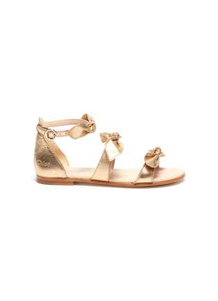 Main View - Click To Enlarge - CHLOÉ - Bow ankle strap leather kids sandals