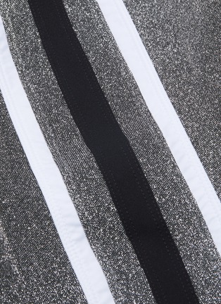 Detail View - Click To Enlarge - NO KA’OI - 'Brazen' stripe outseam metallic pencil skirt