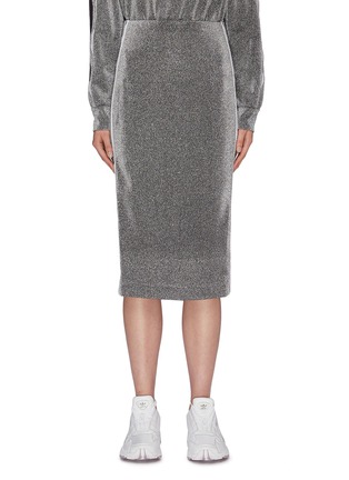 Main View - Click To Enlarge - NO KA’OI - 'Brazen' stripe outseam metallic pencil skirt
