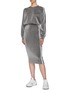 Figure View - Click To Enlarge - NO KA’OI - 'Brazen' stripe outseam metallic pencil skirt