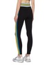 Back View - Click To Enlarge - NO KA’OI - 'Halftime' notched waist stripe outseam performance leggings