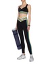 Figure View - Click To Enlarge - NO KA’OI - 'Halftime' notched waist stripe outseam performance leggings