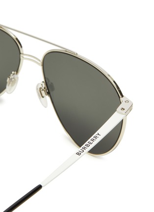 Detail View - Click To Enlarge - BURBERRY - Metal aviator sunglasses
