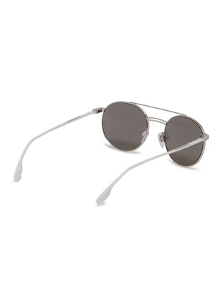 Figure View - Click To Enlarge - BURBERRY - Double bridge mirror metal round sunglasses