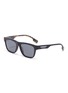 Main View - Click To Enlarge - BURBERRY - Logo print contrast check temple acetate square sunglasses