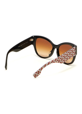 Figure View - Click To Enlarge - BURBERRY - Monogram print acetate oversized butterfly sunglasses