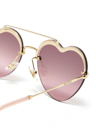 Detail View - Click To Enlarge - MIU MIU - Mirror heart frame metal sunglasses