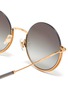 Detail View - Click To Enlarge - MIU MIU - Strass rim metal round sunglasses