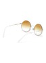 Figure View - Click To Enlarge - MIU MIU - Mirror strass rim metal round sunglasses