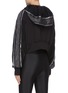 Back View - Click To Enlarge - NO KA’OI - 'Blackout' metallic stripe sleeve cropped hoodie