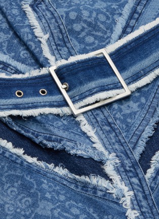 Detail View - Click To Enlarge - SIMKHAI - Carpenter print patchwork belted handkerchief hem dress