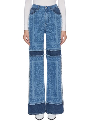 Main View - Click To Enlarge - SIMKHAI - Carpenter print patchwork panelled jeans