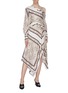 Figure View - Click To Enlarge - SIMKHAI - Belted scarf print one shoulder handkerchief dress