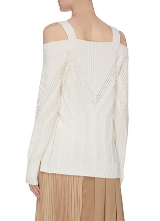 Back View - Click To Enlarge - SIMKHAI - Mix knit cold shoulder sweater