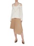 Figure View - Click To Enlarge - SIMKHAI - Mix knit cold shoulder sweater