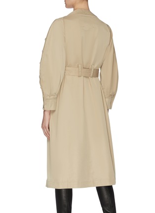 Back View - Click To Enlarge - MAYA LI - Belted button sleeve trench coat