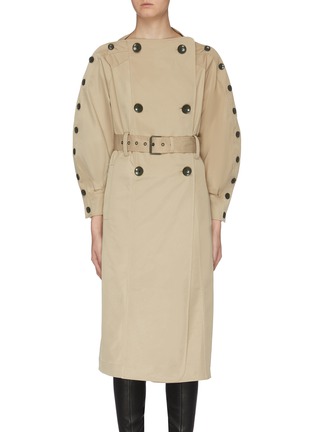 Main View - Click To Enlarge - MAYA LI - Belted button sleeve trench coat