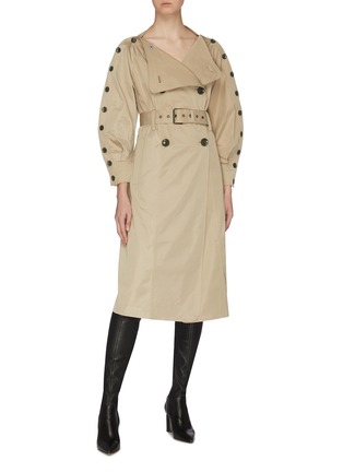 Figure View - Click To Enlarge - MAYA LI - Belted button sleeve trench coat